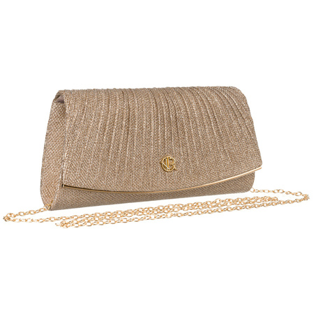 Glitzernde Damen Clutch aus Synthetik in Roségold – Rovicky