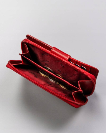 Große Damen Geldbörse aus Leder mit Druckknopf – Peterson