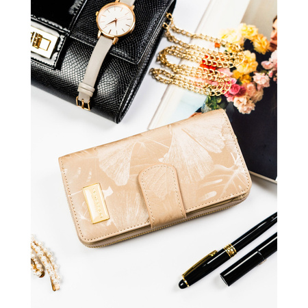 Beige Herren-Geldbörse im Hochformat aus echtem Leder und Öko-Leder – Peterson