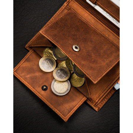 Herren Geldbörse aus Leder mit geprägtem Hundekopf