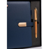Geschenkset: Elegantes A5-Linien-Notizbuch in Marineblau mit schwarzem Kugelschreiber – Peterson