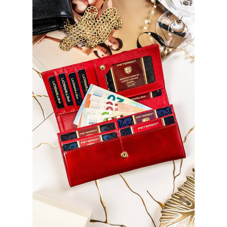 Lackierte Damen Geldbörse in Rot mit RFID-Schutz – Peterson