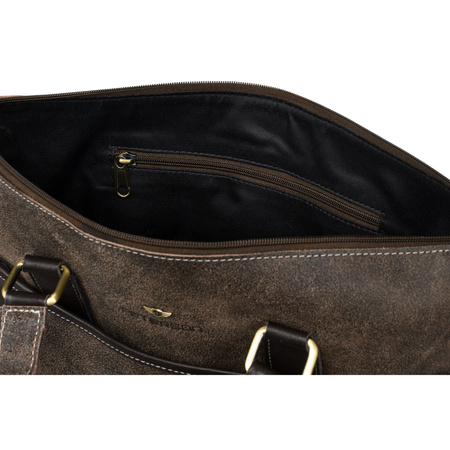 Braune Herren Aktentasche aus Leder mit Laptopfach – Peterson