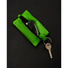 Kleines grünes Leder Schlüsseletui mit Reißverschluss vorne