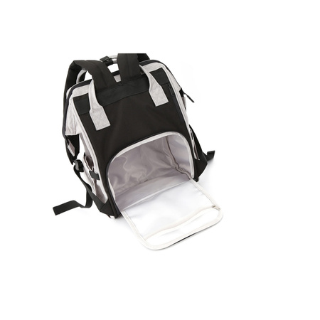 Grauer, geräumiger Damen Rucksack aus Polyester mit Reißverschluss – Himawari