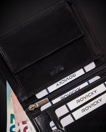 Stilvolle Herren Geldbörse aus Leder ohne Verschluss – Rovicky