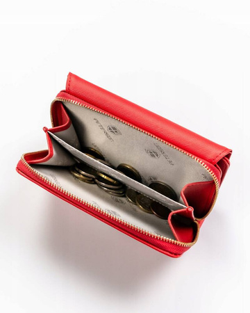 Elegante Damen-Geldbörse aus Öko-Leder mit Druckknopfverschluss – Peterson