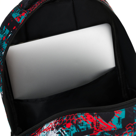 Zweifach unterteiltes Schulrucksack aus Polyester in einem originellen Muster - Peterson