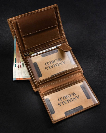 Große Herren Geldbörse aus Leder im Hochformat – Always Wild