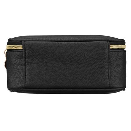 Schwarze, praktische Kosmetiktasche aus Öko-Leder mit Reißverschluss – Rovicky
