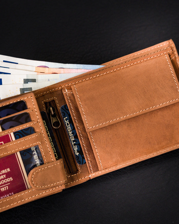 Klassische Herren Geldbörse mit Reißverschlussfach – Peterson