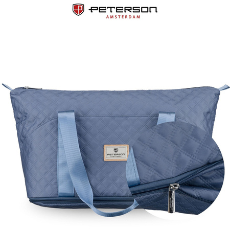 Trainings-Tasche aus Polyester in Blau, ausgestattet mit einem Griff für den Koffer - Peterson