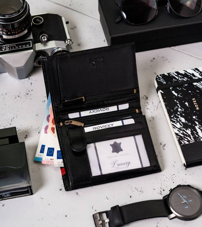 Große, vertikale Herren Geldbörse aus Leder – Peterson