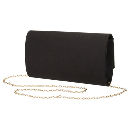 Schwarze, elegante Damenhandtasche aus synthetischem Stoff mit einer Innentasche – Rovicky