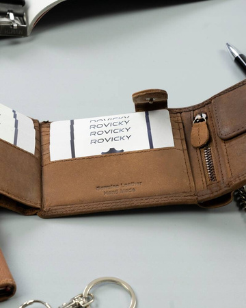 Große Herren Geldbörse aus Leder ohne Verschluss