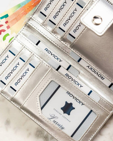 Große klassische Damen Geldbörse aus Öko-Leder – Rovicky