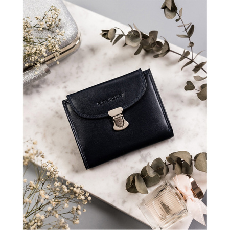 Kleine Damen Geldbörse aus Leder mit Druckknopf – Rovicky