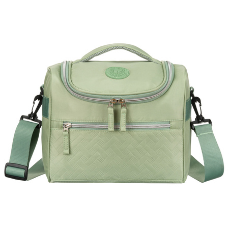 Grüne Reise-Kulturtasche aus Synthetikstoff mit Aufhängehaken – Peterson