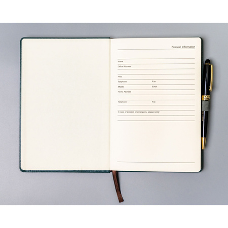 Grünes Notizbuch mit festem Einband, bedruckt mit Punkten – Peterson