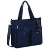 Geräumige Damen-Handtasche mit Laptopfach aus Polyester in Marineblau – Peterson