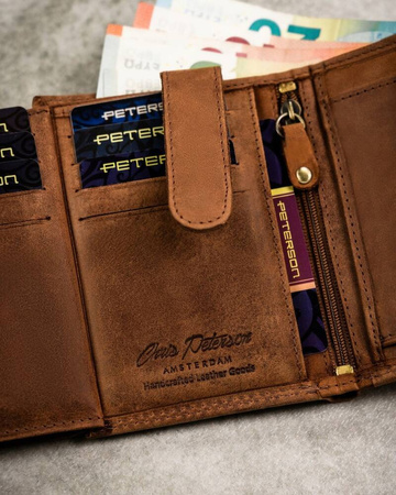 Geschenkset: Herren Geldbörse ohne Verschluss und Schlüsselanhänger – Peterson