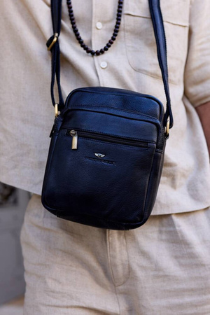 Herren Schultertasche aus Leder – Peterson