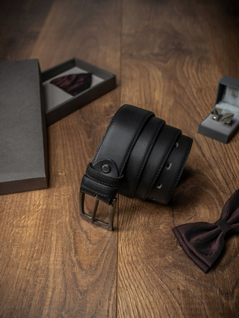 Breiter glatter Herren Ledergürtel – Klassisch