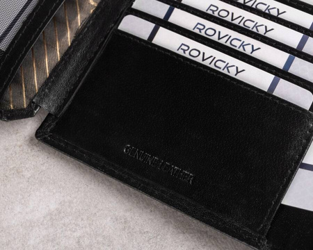 Große Herren Geldbörse aus Echtleder mit Druckknopf – Rovicky