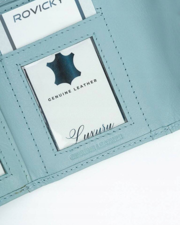 Eleganter, kleiner Damen Geldbörse mit Druckknopf aus echtem Leder – Rovicky