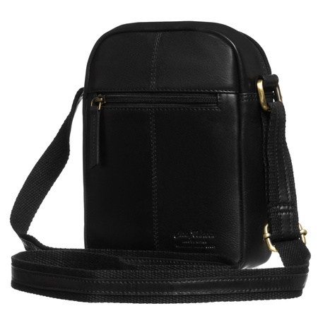 Kleine Herren-Umhängetasche aus Leder in Schwarz – Peterson