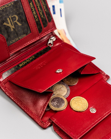 Mittelgroße Damen Geldbörse aus Leder mit Druckknopf – 4U Cavaldi