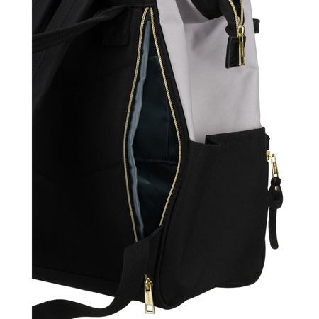 Damen-Rucksack aus Polyester in Grau-Schwarz, ideal als Handgepäck - Peterson