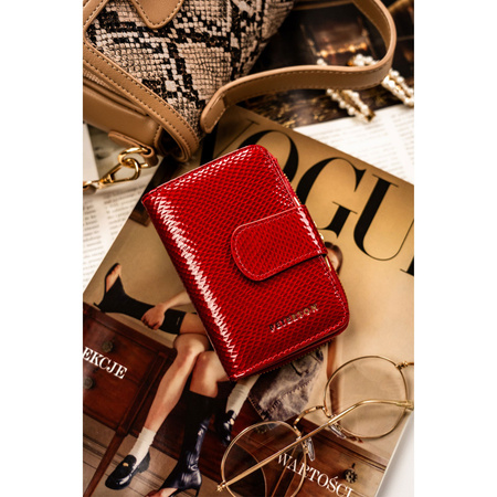 Damen Geldbörse aus Leder mit Druckknopf und RFID – Peterson