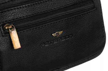 Zweifach unterteilte Herren Umhängetasche aus Leder – Peterson