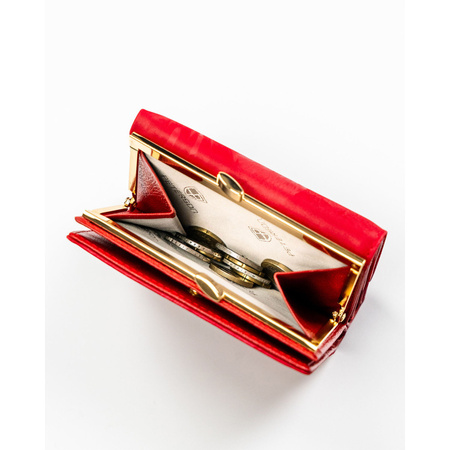 Elegante, rote Damen-Geldbörse aus Natur- und Öko-Leder - Peterson