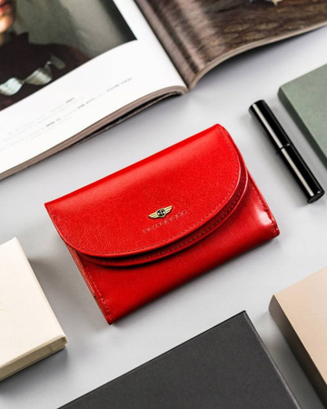 Klassische Damen Geldbörse aus Leder mit Druckknopf – Peterson