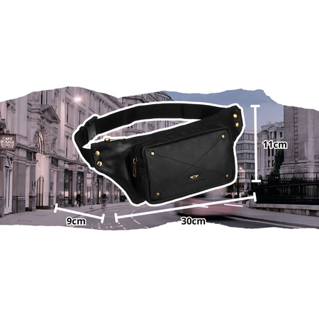 Herren Hüfttasche schwarz aus Leder – Peterson