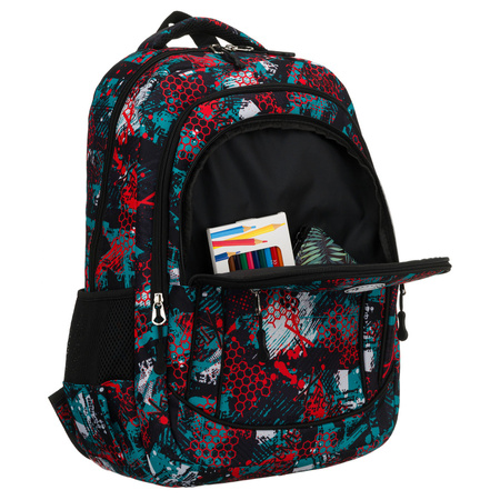 Zweifach unterteiltes Schulrucksack aus Polyester in einem originellen Muster - Peterson