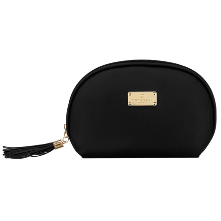 Schwarze Kosmetiktasche aus synthetischem Material mit Reißverschluss - Peterson