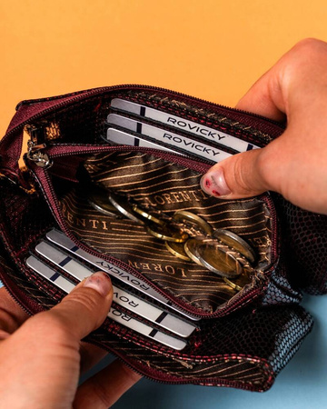 Große Damen Geldbörse mit Reißverschluss und Ziersteinen – Lorenti