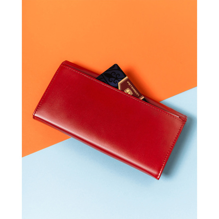 Rote Damen Geldbörse mit RFID-Kartenschutz – Peterson