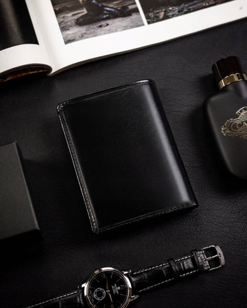 Herren Geldbörse Hochformat aus Leder ohne Verschluss – Rovicky