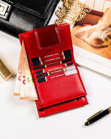 Kleines Damen-Geldbörse aus Leder mit Druckknopf - Peterson