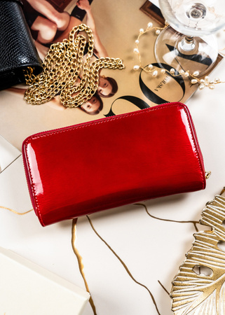 Große vertikale Damen-Geldbörse mit Druckknopf und RFID-Schutz – Peterson