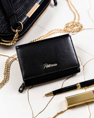 Geschenkset: große Damen Geldbörse und Schlüsselanhänger aus Leder – Peterson