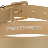Beiger, schmaler Damen-Gürtel aus Öko-Leder mit goldener Schnalle - Peterson