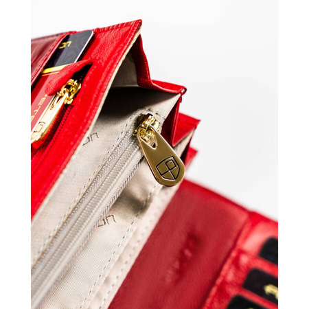 Rote Damen Geldbörse aus Leder mit Krokoprägung – Peterson