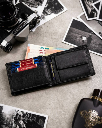 Geschenkset: kleine Herren Geldbörse aus Leder und Schlüsselanhänger – Peterson