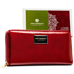 Große, rote Damen-Geldbörse aus Lackleder – Peterson