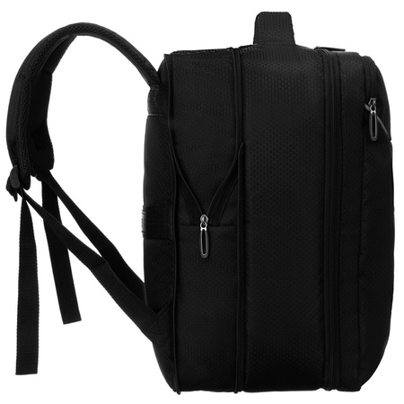 Reise-Rucksack aus schwarzem Polyester, ideal als Handgepäck – Peterson